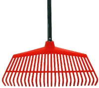 Kunststoff-Laubbesen Aktion mit Holzstiel